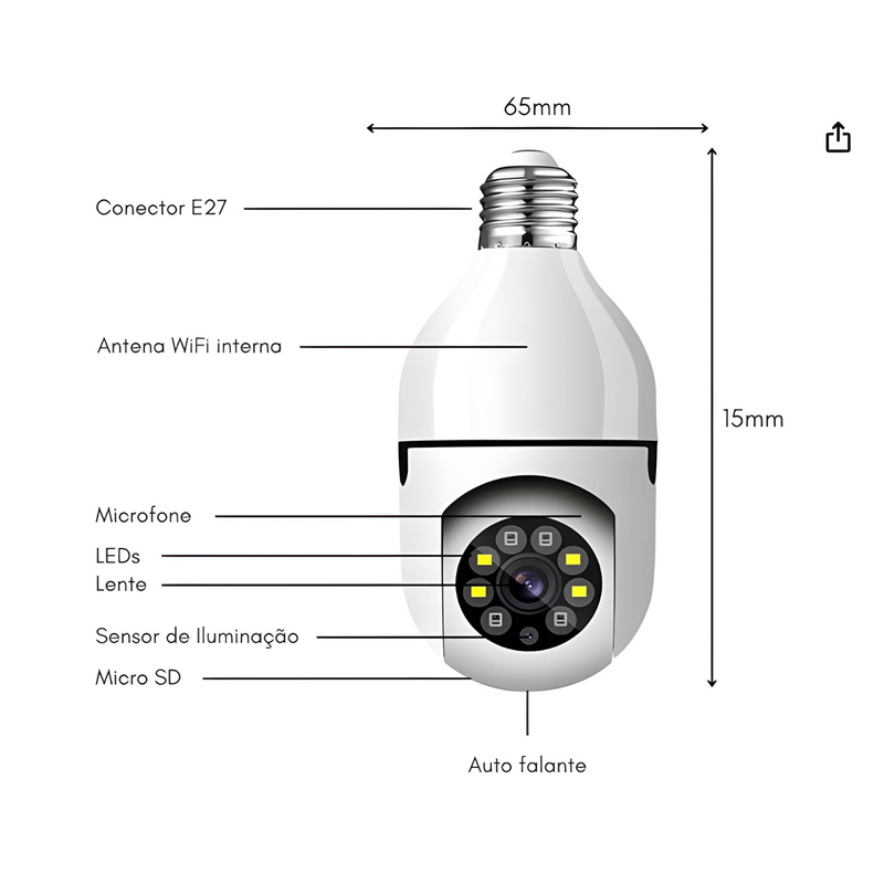 Câmera de Segurança 360° - Giratória Wi-Fi
